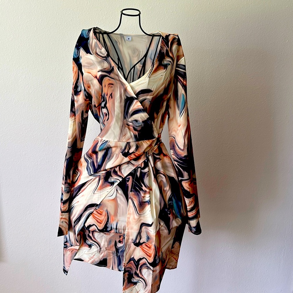 Sexy swirl mini wrap dress
